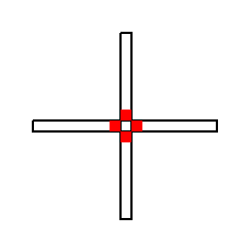[quattro fiammiferi collocati a forma di croce]