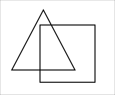[un triangolo e un quadrato parzialmente sovrapposti]