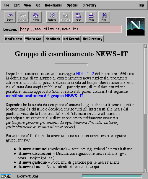 IMMAGINE: La Home Page del GCN
