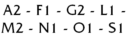 [A2 - F1 - G2 - L1 - M2 - N1 - O1 - S1]