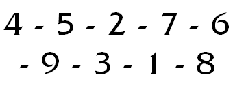 [4 - 5 - 2 - 7 - 6 - 9 - 3 - 1 - 8]