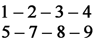 [1 - 2 - 3 - 4 - 5 - 7 - 8 - 9]