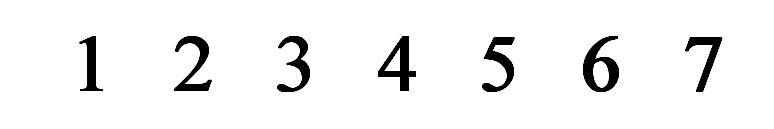[  1   2   3   4   5   6   7]