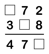[?72 3?8 = 47?]