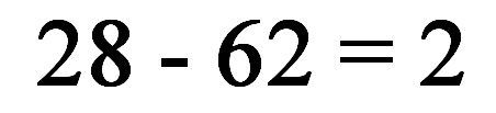 [28-62=2]