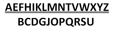 [AEFHIKLMNTVWXYZ | BCDGJOPQRSU]