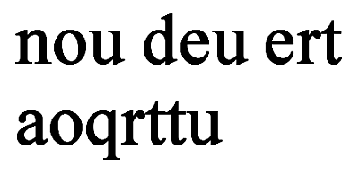 [nou deu ert aoqrttu]