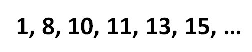 [1, 8, 10, 11, 13, 15]