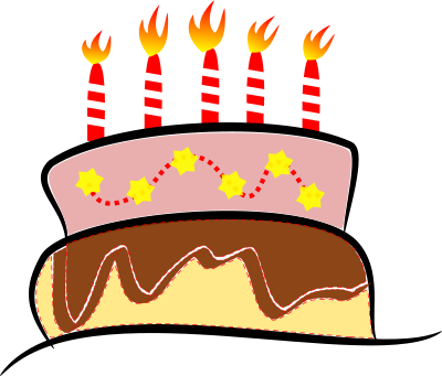 [una torta con le candeline]