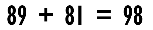 [89+81=98]