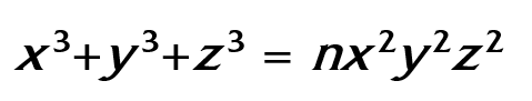[x^3+y^3+z^3 = na^2b^2c^2]