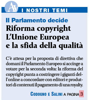 lancio in pagina 1