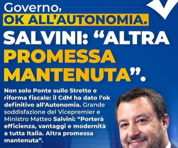 una promessa di Salvini...